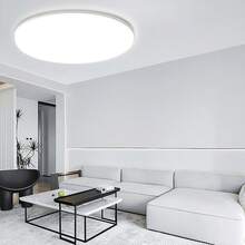 1个现代LED吸顶灯，圆形/方形可选，110V/220V，20W/30W/40W/50W，6500K冷白光，超薄设计，无频闪，适用于卧室、客厅、厨房