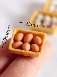 1 Set Miniature Egg Models, OB11 Photography Props, Dollhouse Kitchen Decor Accessories, Boxed Egg Combo - Multicolor - View 3