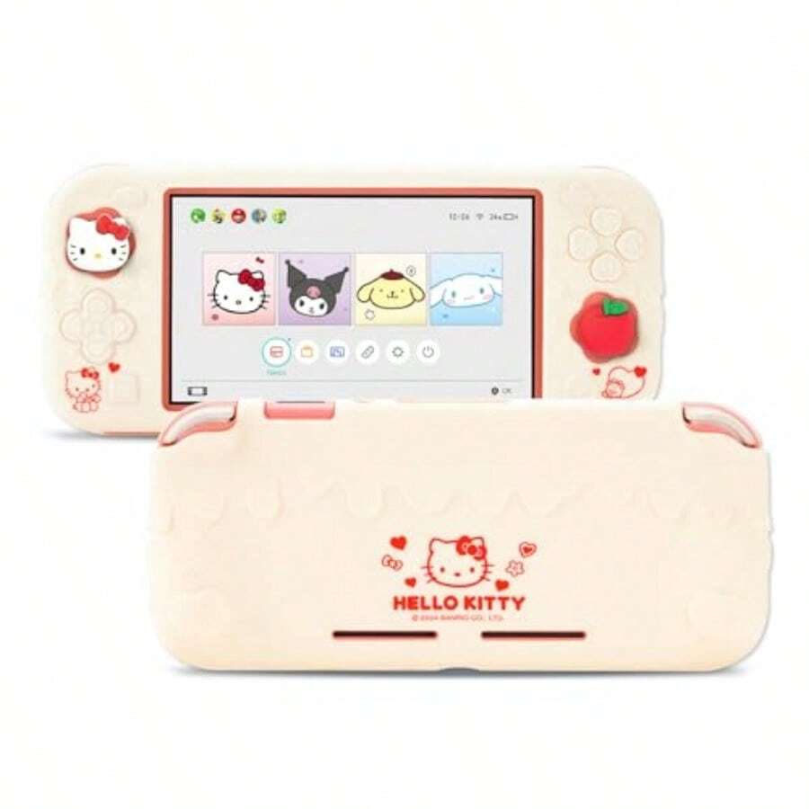 AWYYSwitch Lite Protective CaseSoft Silicone Protective Cover Case Anti-Scratch Protector For Switch Lite With 2 Thumb Grip Caps - HLK - OffWhite - View 1