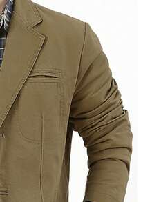 1pc Men's Casual Cotton Washed Blazer Jacket, Formal 3-Button Lapel Coat, Suitable For Spring/Autumn Business, Party, Pair With Jeans, Great Gift For Husband Or Father