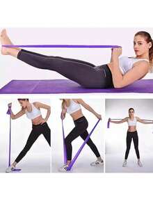 1条150厘米弹力筋膜带，瑜伽健身阻力筋膜带，运动拉伸训练绳，孕妇拉伸膜，健身器材，筋膜弹力拉伸带 - 彩色 - 查看 4