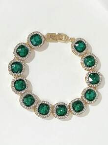 LADYCOCO 1 chiếc vòng tay khảm nhiều màu sang trọng, quà tặng trang sức cho phụ nữ - Nhiều màu D - Xem 7