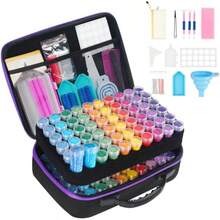 Diamond Painting Storage Containers 60 Slots Accessories And Tools Portable Diamond Painting Organizer Shockproof Diamond Art Storage Case Jewelry Beads Storage Box - Large - 120 Jars - View 1