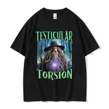 Shadow Wizard Funny T Shirt Testicular Torsion Meme Graphic Tee Shirt Men Women Retro Gothic Oversized Short Sleeve T-Shirt Tops - Black - View 6