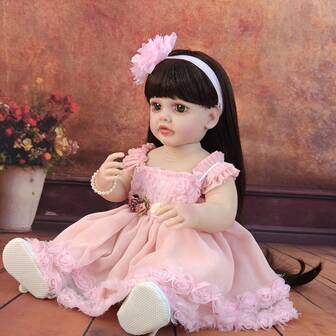 Soft Vinyl Body Realistic Reborn Doll 55cm Fashion Dress Rebirth Dolls Companion Playmates Toy Birthday Christmas Gifts