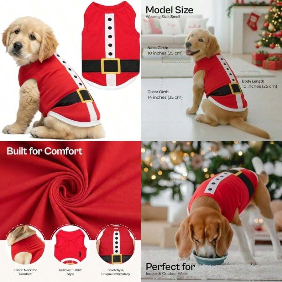Parisian Pet Funny Christmas Holiday Dog Cat Pet Shirts tee Tanks - Naughty or Nice, , Size, Santa's Helper, Sorry Santa I Ate Your  (, )(Santa Outfit S) - Multicolor - Ver 1