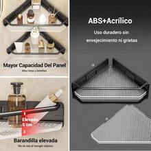 2 PCS Estante de Almacenamiento de Esquina Juego de Organizador de Ducha de Gran Capacidad Sin Taladro, Esquinero para Bao, Cocina y JabonerasGris - gris - Ver 5