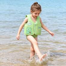 Cute Dinosaur Plaid Children's Buoyancy Swimwear, Swimming Vest, Lovely Buoyancy Swimwear For Boys And Girls, Baby Water Park - Multicolor - View 3