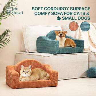 Versatile Pet Sofa, Solid Color/Simple Print Options, Fits Various Home Decor Styles, Soft Comfort For Pet Rest, Scratch-Resistant & Wear-Resistant (Easy To Clean), Fade-Resistant & Odor-Free, Fits Cats/Small Dogs, Enhances Home Vibe