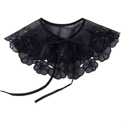 Detachable False Collar Embroidery Neck Ruff Cape Dickey Collar Women