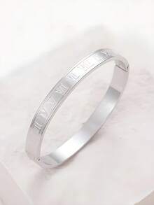 Camhanno 5/1pc Fashionable High-End Stainless Steel Bracelet Daily Commute Stylish Style Diverse Lines Highlight Outfit Taste - Silver - View 18