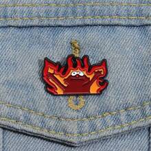 Fire Helllmo Custom Cute Cartoon Brooches Lapel Badges Funny Anime Animal - Mặc định - Xem 1
