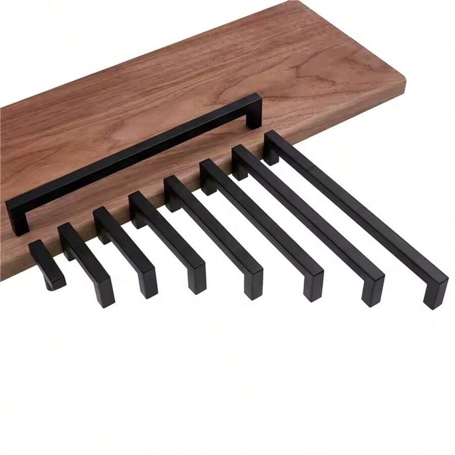1/4 Cái Tay nắm cửa tủ đồ nội thất Khoảng cách lỗ với ốc vít và công cụ lắp đặt cho trang trí nhà bếp - màu đen - Xem 1