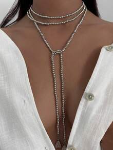 1件波西米亚风圆形CCB流苏Y形项链，奢华百搭的珠宝项链，女士礼物，适合日常、节日、派对等场合（多种佩戴方式） - 項鍊 - 查看 8