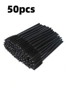 100/500 Cọ chải mi màu đen dùng một lần, cọ chải mascara, cọ chải lông mày, dụng cụ trang điểm mini - màu đen - Xem 12