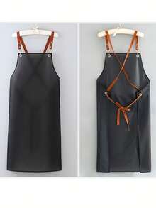 1件一次性TPU围裙，适用于美发美容院、餐饮厨房、家庭使用，男女通用透明防水罩衫，户外工作服 - 彩色 - 查看 3