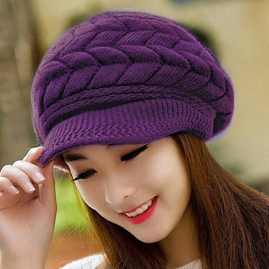 Women Beret Hats - 紫色 - 查看 1