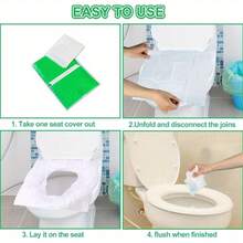 100/50 Pcs Disposable Toilet Seat Covers, Flushable Travel Toilet Seat Covers, Essential Travel Items For Toilet Training, Air Travel, Road Trips, And Camping - Green - View 4
