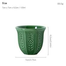 Cốc sứ Ả Rập 250ml/8.5oz - Cốc họa tiết hoa nổi, men mờ màu xanh lá cây, hồng và xanh dương, thích hợp để đựng cà phê, matcha và trà. - Nhiều màu - Xem 18