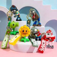 Llavero de PVC de Plantas vs Zombies, llavero de dibujos animados, decoración de bolso/coche, llavero de PVC suave de goma de Girasol/Guisante/Zombie mini, regalo de fiesta y vacaciones, pequeño regalo para niños - Multicolor - Ver 5