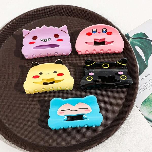 pocket monsters 1pc/5pcs Pokémon Hair Accessories With Bright, Lovely And Sweet Colors, Stylish And Versatile Hair Claws, Cute And Sweet Hair Claws. Decorating Hairstyles Makes Them More Eye-Catching. Women Hair Accessories Fashion Claw Clips Elegant Hair Clutch Casual Hair Jaw Clip