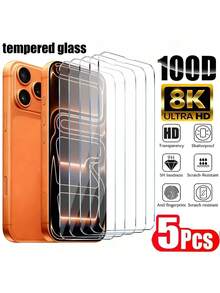 5 Packungen gehärtete Glasbildschirmschutzfolien, Vollbildabdeckung, mit schwarzen Mesh-Rändern, kompatibel mit iPhone 17 ProMax/17Pro/17Air/17/16ProMax/16Pro/16Plus/16/15ProMax/15/15Plus/14ProMax/14Pro/14Plus/13ProMax/13/12/11/XSMax/Mini. Hochauflösende klare gehärtete Glasfolie, einfach zu installieren, staub- und blasenfrei. Bildschirmschutz-Grundausstattung, geeignet für täglichen Schutz, Büro, Zuhause, Handybildschirmschutz, Handyzubehör, wasserdicht, stoßfest, kratzfest - Transparent - Übersicht 10