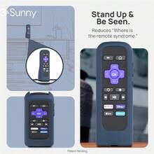 AWYYGripStand™ Remote Cover: Compatible With AirTag And Tile Mate Fits Roku Express 4K+ Voice/HDR With Side Buttons Streaming Stick 4K Stands Upright Secure Grip Slate Ocean By 73andSunny - SlateOcean - Xem 3