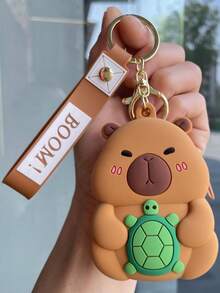 1 PC Chic Mini Capybara Coin Purse With Keychain - Silicone, Multifunctional Zipper Lipstick Holder, Cute Cartoon Design For Girl, Coin Purse, Student Backpack Decoration, Mini Bag Charm, Unique Phone Accessory, Suitable For Ladies' Wallets And Phone Accessories, Gift For Friends, Party Accessory, Car Pendant, Female Gift - Multicolor - View 11