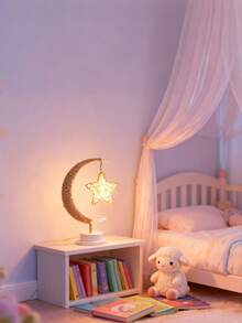 Lampă de lună alimentată cu baterii, lumină magică a lunii, lumină decorativă pentru dormitor Ramadan, lampă de zână, lumină cer înstelat, lumină de noapte magică pentru copii, lampă galaxie, decorațiune Eid, decor de Crăciun, cadou