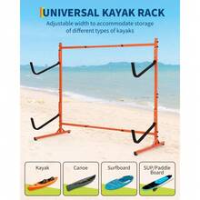 Freestanding Kayak Storage Rack, Outdoor Kayak Storage Rack For 2 Kayaks, Canoes, SUPs, Paddle Boards & Surfboards,Loading Capacity 175lbs,48.4"X54.29"X29.8" - Default - View 5