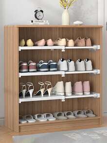 1pc Expandable Closet Shelf Divider, No Drill Needed, Suitable For Dorm, Cabinet, Bathroom, Kitchen Storage Rack - Multicolor - View 7