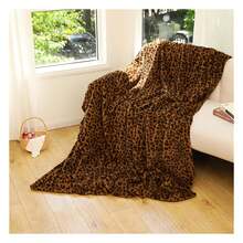 UKELER Leopard Throw Blanket 50''x60'', 480 GSM Double Sided Faux Fur Blankets And Throws For Bed Sofa Travel And Camping, Super Soft Cozy Fluffy Plush Blanket, Cheetah Print Blankets For All Seasons, Soft Flannel Blanket - Multiple Sizes, Cozy Must-Have - 彩色 - 查看 2
