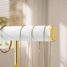 2 Tier Bracelet Holder Display - Detachable T Bar Beige Velvet Bracelet Holder Jewelry Holder Organizer For Bracelet Necklace Earrings Rings - trắng - Xem 4