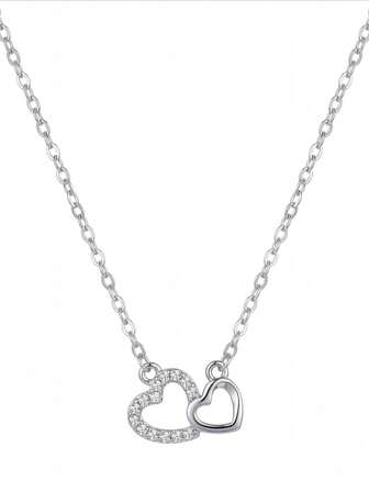 Collar colgante con entrelazado de corazón minimalista, joya de regalo para mujeres