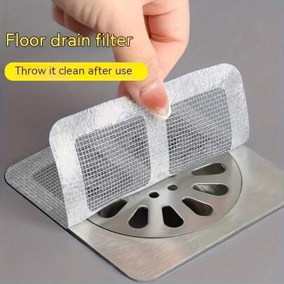 30pcs Bathroom Drain Hair Catcher Filters - No Tools Needed, Easy To Stick - Anti-Clogging, Suitable For Shower, Bathtub, Floor Drain - 30pcs Set, Flexible Mesh Design, Plastic Material