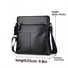 Premium Herren Vollnarbenleder Messenger Tasche, Großes Fassungsvermögen Multi-Fach Design für Handy, Brille, Schlüssel, Ausweis, Wasserflasche usw. Verstellbarer Schultergurt, leicht für täglichen Arbeitsweg & Lässig, modische schwarze Umhängetasche, ideales Geschenk für Männer, Ehemann, Vater an Valentinstag, Weihnachten, Valentinstag - Verschiedenfarbig - Übersicht 3