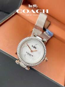 Coach Park Mother of Pearl Dial Silver Mesh Bracelet Watch for Women - 銀色 - 查看 8