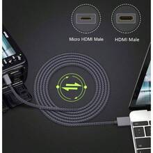 Micro a, Cord Micro 4K 60Hz trenzado de nailon para Raspberry Pi 4 4b, Black 6 5 4, Camera A6000 A6300, B500, Yoga 3 Pro 710, 3D - 3 M/10FT + Gris + 1 - Ver 4