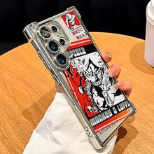 Nueva funda de teléfono de anime de moda de  con Monkey D.  de One Piece, compatible con  Galaxy S25, S24, S23, S22, S21, S20 FE Ultra Plus Edge, diseñada para ser anti-caída con una cubierta trasera suave y transparente. - Negro - Ver 4