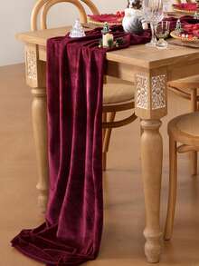 200g Rectangular Velvet Tablecloth - Ideal For Wedding And Party Decorations. Also Suitable For Home Christmas Decor, Bedroom Decor, 2025 Christmas Dining Table Decor, Wedding Decor, New Year Dining Table Decor, Table Centerpiece, Wedding Decorations, Wedding Accessories. - Burgundy - View 5