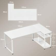 White Height Adjustable Desk 160 X 75 Cm Electrically Adjustable L-Shaped Desk With Memory Control, Ergonomic Game Table With Cup Holder, Hook. - Grey - View 9