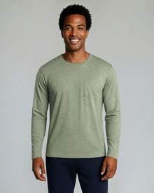 4 Pack: Men's Dry-Fit Active Athletic Long Sleeve Pocket Crew-Shirt Outdoors UPF 50 (S-5XLT), Breathable,-Wicking - Bộ 6 - Xem 2