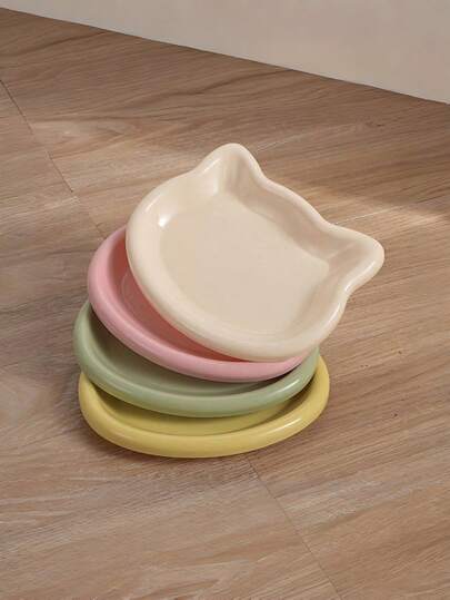 Colorful Plastic Cat Bowl, Cartoon Cat Shaped, Whisker Friendly For Cats And Small Dogs - Suitable For Dry/Wet Food And Water - Easy To Clean, Can Hold Dry Food, Treats, Canned Wet Food, Bone Chips, Nut Shells, Etc. Ideal As Christmas Gift, Fun Gift, Ramadan Gift, And Personalized Gift.