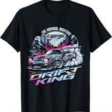 Camiseta con diseño de coche de carreras vintage japonés estilo JDM Tokyo Drift - Negro - Ver 1