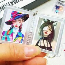 1pc/2pcs Mini Glitter Transparent Photo Album, 16 Capacity, With Keychain, 1 Inch Pocket Insert Style ID Photo Album, Minimalist & Elegant Student Portable Photo Album - Clear - View 6