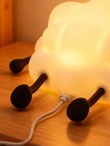 1pc New Style Sheep Shaped Night Light, Cute Silicone Bedside Lamp With Phone Holder Function, Squeezable And Pressable Stress Relief Fun Night Light, Dorm Decor, Bedroom And Living Room Decorative Atmosphere Light, Great Gift For Family And Friends - Multicolor - View 8