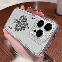 Funda de teléfono a la moda, elegante y minimalista con diseño de As de Espadas para iPhone 16, 11PRO, 7, 16PROMAX, 15, 12Mini, 15PRO, 14, 13, 12, 11, adecuada para regalos tanto para hombres como para mujeres, regalos de vacaciones y regalos de Navidad. Diseño para Chicas y Mujeres, TPU Suave, Resistente a Impactos, Más Protector y Femenino - 1 pieza - Ver 2