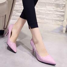 Las mujeres de tacón alto señaló zapatos individuales, temperamento nightclub color nude sexy zapatos de tacón alto - Rosa - Ver 2