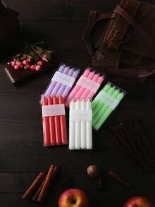 20cm/7.8in Ivory White Unscented Long Handle Decorative Candles | CANDWAX Handpoured Tall Tapered Candle Holders, Suitable For Western Banquet/Romantic Wedding/Wedding Decor/Bridesmaid Gift/Party/Dining Table Decor, Candle Holders, Home Living, Women's Gift, Singles Party/Valentine's Day/Easter Decor, Pillar Candles, 4pcs/Set - 彩色 - 查看 9