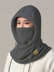 1pc Winter Warm Sherpa 4-In-1 Adjustable Hat, Ear Muffs, Face Mask, Scarf Set, Thermal Lined, Windproof, Suitable For Men & Women, Resistant To -10°C Cold